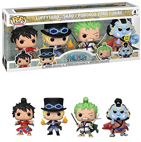 Funko Pop! Animation: One Piece - Monkey D. Luffy - 4 Pack - Glow In the Dark - Collectable Vinyl Figure - Gift Idea - Official Merchandise - Toys for Kids & Adults - Anime Fans