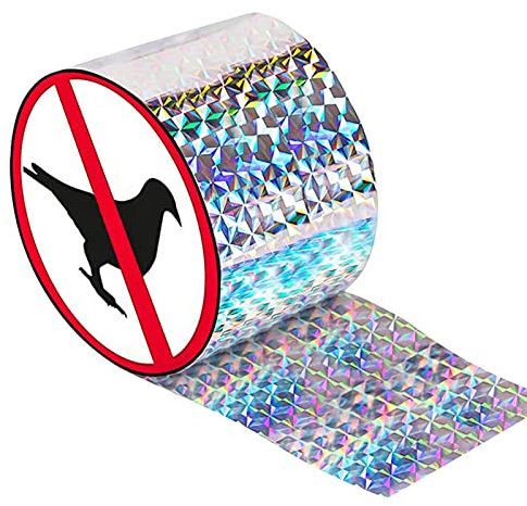 GAROMIA 80m*4.8cm Vogelabwehr Vogelband Abschreckung Vogel Abschreckung Reflektierendes Vogelabwehrband Abweisend Band Reflektorband Vogel Abweisend Band für Protect Häuser Gärten und Höfe