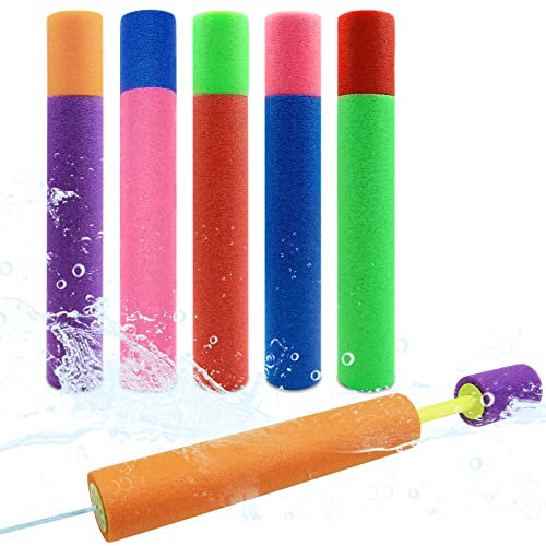 WAIZHIUA 6Pcs 33cm Water Pistols for Kids, Foam Water Blaster Squirt Gun Set Outdoor Water Pool Toys Water Soaker Gun for Swimming Pool Party Beach(6 Colors)