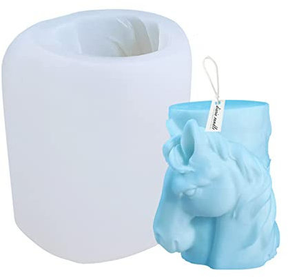 Xidmold 3D Pferd Zylinder Kerzenform, Tier Kerzengießform, Kerzen Form Gießform, Tier Kerze Form für Sojawachs Kerzen Machen, Seife, Handwerk Ornamente (Pferd)