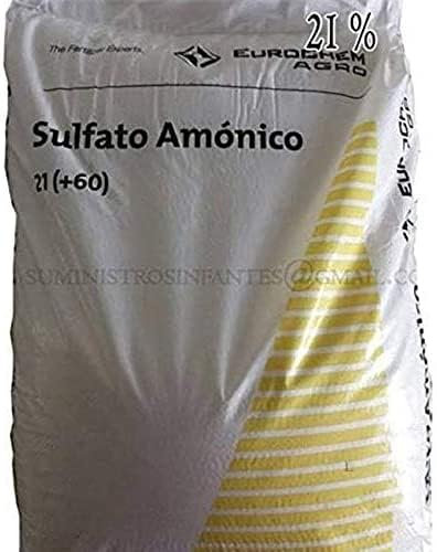 Suinga Sulfato Amónico 21%, Saco de 40 Kg de Abono | El azufre es un nutriente indispensable en todos los cultivos | Abono para Cultivos | Ideal para Árboles Frutales | Acción Inmediata