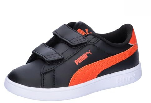 PUMA Unisex Kids Smash 3.0 L V PS Sneaker, PUMA Black-REDMAZING, 13 UK Child