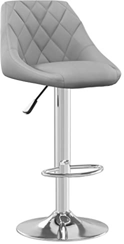 vidaXL Barhocker Höhenverstellbar Drehbar Küchenhocker Barstuhl Tresenhocker Thekenhocker Tresenstuhl Bistrohocker Bar Stuhl Hocker Hellgrau Samt