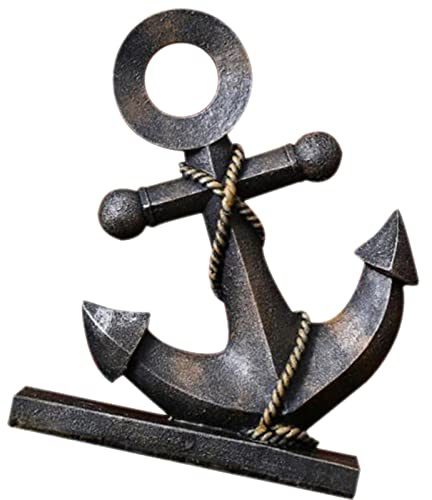 Vintage Retro Resin Boat Anchor Decor Nautical Beach Theme Statue Ornament For Home Garden Bar - Metal Wall Hanging Plaque Collection Figurine Indoor Outdoor Tabletop Decor Souvenir Sea Beach Gift