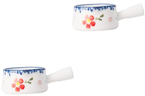 Alipis 2 Piezas taza de leche cacerola de leche pastel crema de con chocolate taza de mini calentador mini lechera de cerámica tarro de cafe calefacción olla de leche Europa