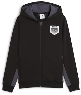 PUMA Active Sports Graphic Hoodie Full-Zip TR B, Giacche di Sudore Bambino, PUMA Black,