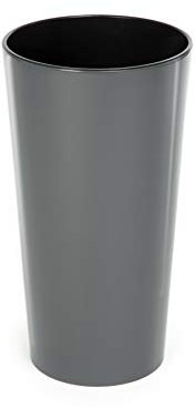 Tall Round Gloss Flower Pot with Insert Plant Pot Flower Indoor Outdoor Garden Planters Tall Plant Pots Outdoor (Antracite, 40cm x 75cm)