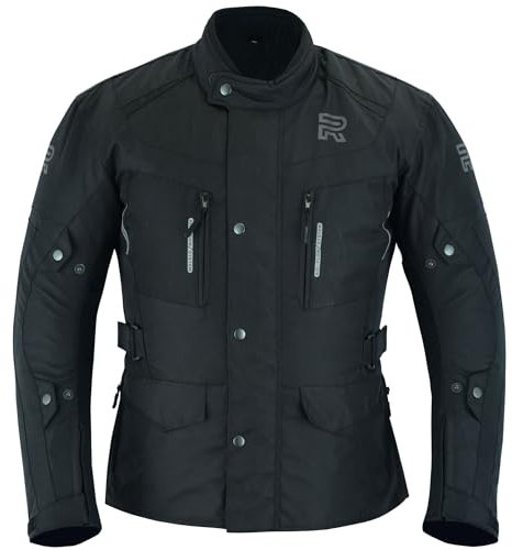 RAXUS EDGE CHAQUETA DE MOTO HOMBRE INVIERNO 3/4 IMPERMEABLE Homologada CE (FR/ES, Letras, L, Regular, Regular, Negro)