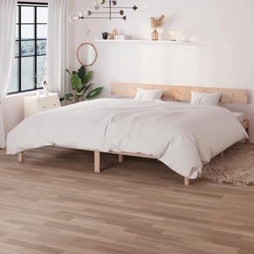 Holzbett Doppelbett 180x200 cm, Massivholzbett Kiefer, Massivholz Bett Kiefer, Balkenbett Bettgestell Bettrahmen Lattenrost, 810162, 206,5x185,5x70 cm