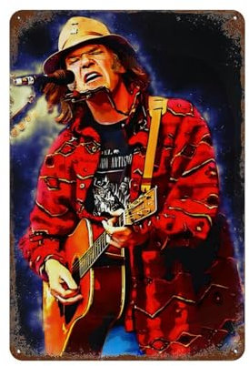 YXWOYNHY Neil Young Poster mit Sänger-Songwriter, Wanddekoration, Kunst, Metallblechposter, moderne Heimdekoration, Kunst, Metallposter, Hausbar, Laden, Dekorationen, Vintage-Schild, Geschenk, 30 x 20