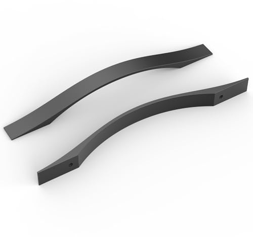 FURNIWARE Pack of 10 Black D-Shape Kitchen Handles, 160mm(6.3 Inch) Hole Center, Modern Cabinet Door Pulls for Bathroom and Cupboard Hardware