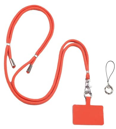 Cordon de téléphone réglable, cordon tour de cou de téléphone, cordon de téléphone portable, support de téléphone pour la plupart des smartphones, Couleur orange., Refer to description