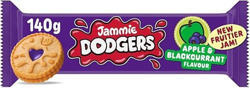 Dodger Apple & Blackcurrant Biscuits 140G(6 Pack) | Premium product | All Natural Colours and Flavours | Shortcake Biscuits with Apple and Blackcurrant Flavour Apple Jam.
