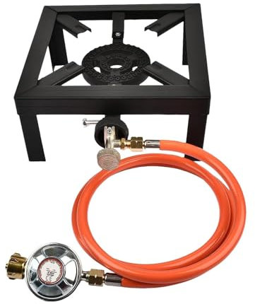 Fornello A Fuoco Singolo In Ghisa - Bruciatore In Ghisa Per Fornello Da Campeggio, Fornello A Olio Portatile Di Grandi Dimensioni | Grande Kit Fornello Da Esterno, Fornello Ad Anello, Aiuto