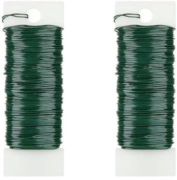 2 alambres de corona, alambre de floristería calibre 22, alambre flexible utilizado para hacer coronas de flores, hilo de arreglos florales y proyectos florales de bricolaje utilizados para hacer