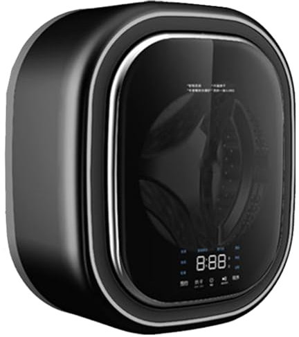 XDLYWUZIQ Wall-Mounted Fully Automatic Washing Machine and Dryer, Black, Energy and Water Efficient, Front Load, 3.0 kg Capacity, 55dB(A) Noise Level