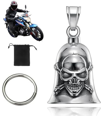 Moto Guardian Ride Guardian Bell Acier Inoxydable, Cloche De Moto Lucky Cloche D'esprit Pour Motard, Bell Ou Porte Clés Squelette