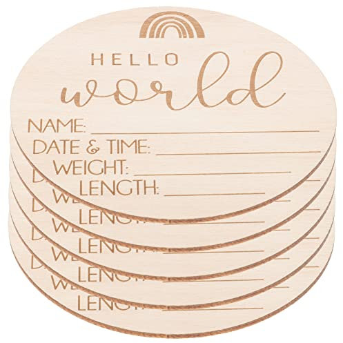 CIMAXIC 5 Placas Cumple Mes Bebe Para Recién Nacido Letrero Nombre Madera Pulida