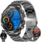 1.85 Inch AMOLED Men's Smartwatch with Phone Function, 800 mAh Battery, Torch, 5ATM Smart Watch Activity Tracker with 123 Sports Modes, Blood Pressure Pedometer, Watch for iOS Android (Black Steel)