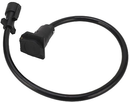 Connecteur de câblage de remorque 7 voies 0,9 m Prise mâle double broche pour cordon pour camping-car Cuivre Noir