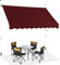COSTWAY Toldos Exterior Terraza, Toldo Manual con Manivela y Resistente a la Intemperie, en Altura 200-300 cm, Toldos Exterior Terraza Enrollable para Balcón y Terraza (250 x 120 cm,Vino Rojo)