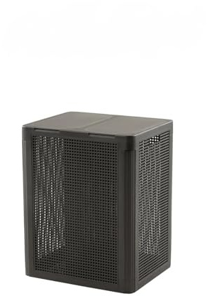 Smartdual Wäschekorb mit 2 Kammern – 84L – Getrennte Deckel für Bunt- & Weißwäsche – Mit Tragegriffen – Einfacher Aufbau – Modernes Design – Anthrazit/Weiß/Sandgrau (Anthrazit)