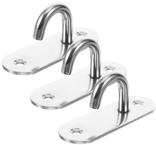 Edelstahlaufhänger Wandaufhänger für Widerstandsbänder Silber 9,9x4,5x3,2cm | Glatte Oberfläche ohne Grat, Stabile Befestigung, Schnell Montiert, für Innenbereich und Heimfitness