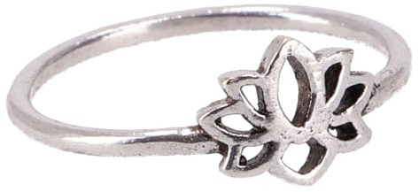 Filigraner Lotus Messing Modeschmuck Ring für Damen, elegant