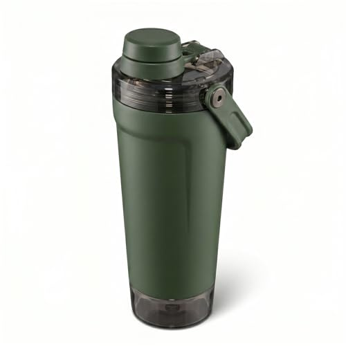 Truyis Stainless Steel Shaker Bottle 20oz,Insulated Metal Protein ShakerCup | Stainless Steel Protein Shaker with Storage, Leakproof, BPA-Free,Double-Wall Insulated,Dishwasher Safe,Smooth Protein Mixing