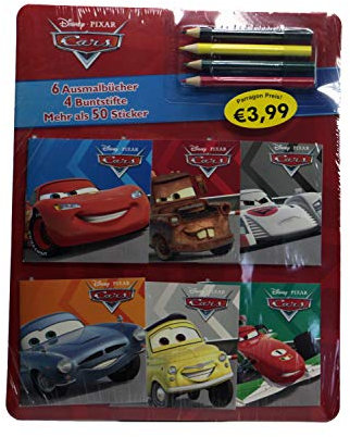 Disney Cars Mini-Malbücher: Mit 4 Buntstiften und mehr als 50 Stickern: Mit 6 Ausmalbüchern, 4 Buntstiften und mehr als 50 Stickern