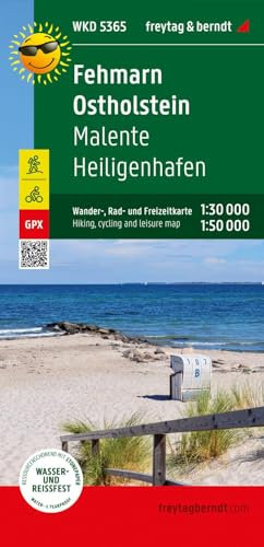 Fehmarn - Ostholstein, Wander-, Rad- und Freizeitkarte 1:30.000, freytag & berndt, WKD 5365: Malente - Heiligenhafen, GPX Tracks, wasserfest und reißfest (freytag & berndt Wander-Rad-Freizeitkarten)