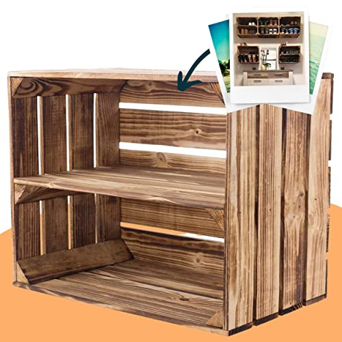 4er Paket Geflammte Kiste für Schuh-und Bücherregal 50x40x30cm