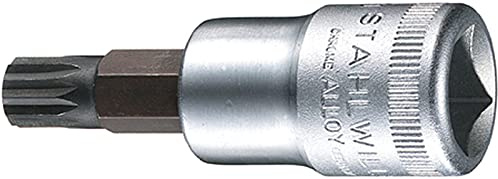 STAHLWILLE 54 X M 10 l Schraubendrehereinsatz 1/2 Zoll (12,5 mm) l für Innenvielzahnschrauben (XZN®) Gr. M10, L.60 mm l Made in Germany