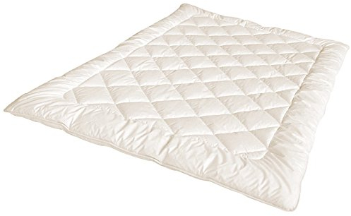 Öko Planet Sommerdecke mit Schafwoll-Füllung 155x220 cm, leichte Bettdecke mit Bezug aus Bio-Baumwolle, Verschiedene Größen
