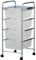 VonHaus Storage Trolley, 4 Drawer White Wheeled Makeup Trolley, Durable Storage with Plastic Drawers, Chrome Frame & 360° Wheels, Versatile Organiser for Bedroom, Bathroom, Home Office