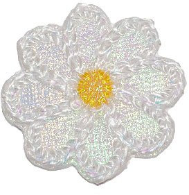 alles-meine.de GmbH Blume Margerite 3 cm Bügelbild - Aufnäher Applikation - Gerbera Chrysantheme weiß Blume Ranke Blüten Blüte weiße