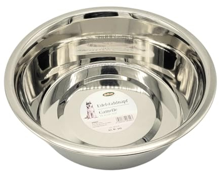 Bubimex - Gamelle Inox pour Chien et Chat - Acier Inoxydable - Contenant pour eau et nourriture - Résistant, Hygiénique, Facile à Nettoyer et Intemporel – Écuelle de Qualité supérieure - 2,80 L