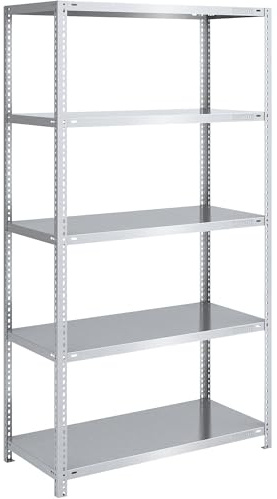 eurokraft pro | Schwerlast-Schraubregal | Verzinkt, Regalhöhe 2000 mm, Grundregal, Breite x Tiefe 1000 x 600 mm