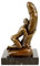 Kunst & Ambiente - Mann am Riesenphallus - Erotik Bronze - signiert M. Nick - Penis Skulptur - Erotika - Gay Bronzefigur - Skulptur