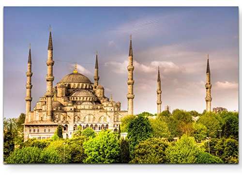 Paul Sinus Art Leinwandbilder | Bilder Leinwand 120x80cm Blaue Moschee – Istanbul