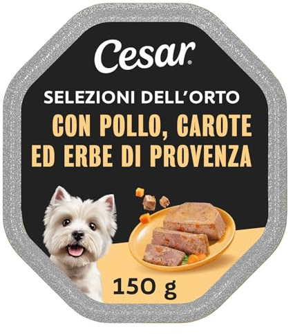 Cesar Auswahl des Gemüsegartens Hundefutter mit Huhn, Karotten und Kräutern der Provence, 14 x 150 g