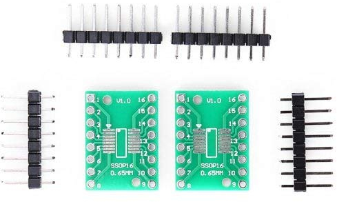 ExcLent Yj032/C Dual-Side Sop16/Ssop16/Tssop16 SMD to Dip Adapter Board 2Pcs-Blue Green