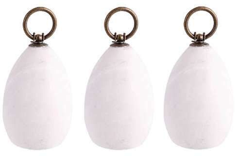 Set of 3 Heavyweight 1.75kg Non Slip Marble Finish Doorstop Weights (White)