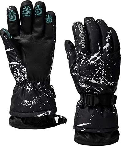 O'Brighton Winter Skihandschuhe, Warme Handschuhe Wasserdichter Touchscreen Handschuhe rutschfeste MTB-Handschuhe Winddichte Handschuhe zum Herren Damen Laufen, Fahren, Radfahren, Wandern Schwarz, L