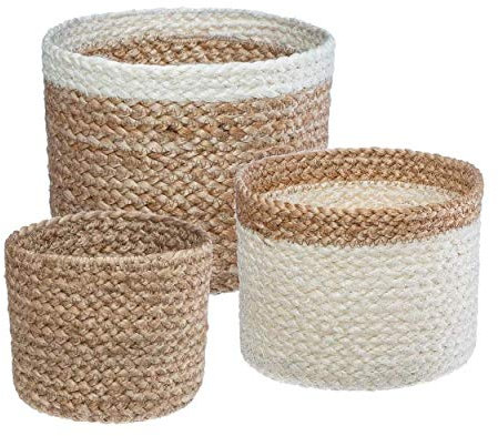 Hogar y Mas Cestas de Yute Almacenamiento, Cesto Almacenaje Decoración Yute Natural X3.
