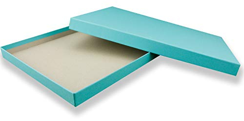 1x DIN A4 - Hochwertige Geschenk- und Aufbewahrungsbox - 30,2 x 21,3 x 2,1 cm - Türkis - stabiler 650 g/m² Karton