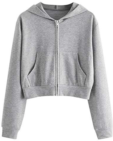 qiaoxiahe Damen Kapuzenpullover Adult Sweatshirt Full Zip Hooded Sweat Kapuzenpulli mit Reißverschluss Mitteldick Einfarbig Schwarz und Weiß Grau
