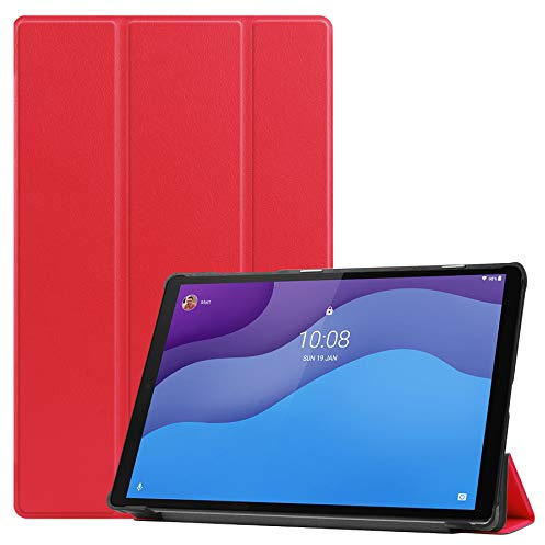 Lobwerk Cover für Lenovo Tab M10 2nd 2020 TB-X306F TB-X306X 10.1 Zoll Tablethülle Schlank mit Standfunktion und Auto Sleep/Wake Funktion Rot