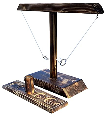 HONGECB Ring Game, Hooks Toss Spiel, Toss Haken und Holz Ring Spiel, Handgefertigte Holzring Hooks Interaktives Spiel, für Erwachsene und Kinder interaktives Spiel für die Home Party