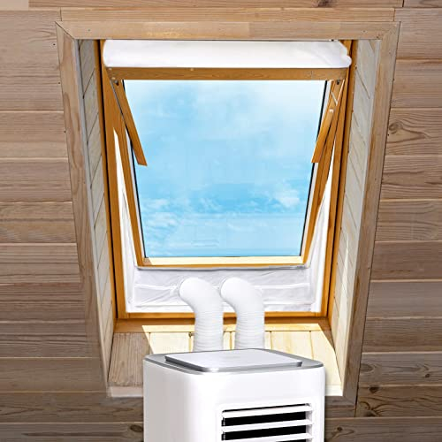 REDTRON Dichtungsset für Dachfenster für mobile Klimaanlagen, Luftaustauschschutz mit verbessertem Reißverschluss und selbstklebendem Klettband, geeignet für einen Fensterumfang von 390cm(2 * 190cm)
